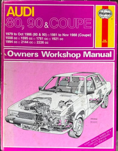 Haynes Service & Repair Manual - Audi 80, 90 & Coupe 1979-1988 (Hardcover)