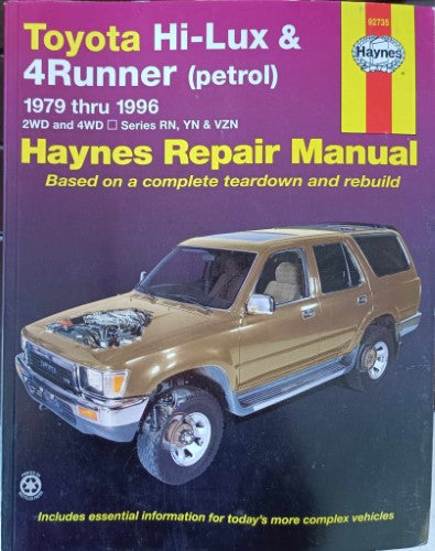 Haynes Repair Manual - Toyota Hilux 4WD 4Runner Petrol Engines (1979-96) (Hardcover)