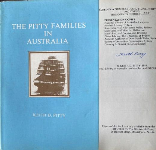 Keith Pitty - The Pitty Families In Australia (Hardcover)