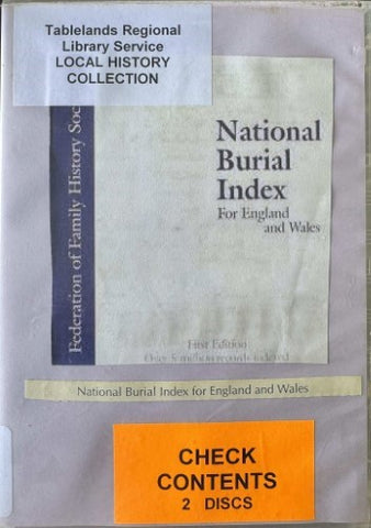 National Burial Index For England & Wales - 1538-2000 (CD-ROM) (CD)