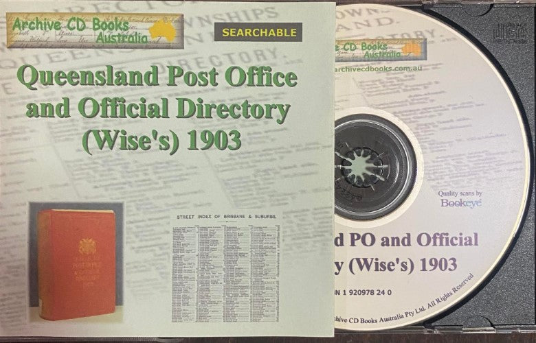 Queensland Post Office & Official Directory - 1903 (Wise's) (CD)