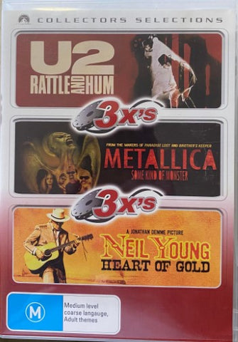 U2 / Metallica / Neil Young - Rattle & Hum / Some Kind Of Monster / Heart Of Gold (DVD)