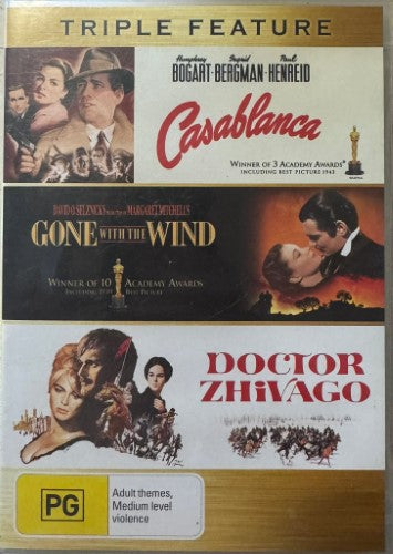 Triple Feature : Dr Zhivago / Gone With The Wind / Casablanca (DVD)