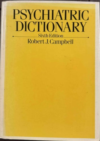 Robert Campbell - Psychiatric Dictionary (6th Edition) (Hardcover)