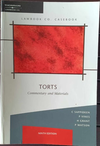 Carolyn Sappideen (& Others) - Torts : Commentary & Materials