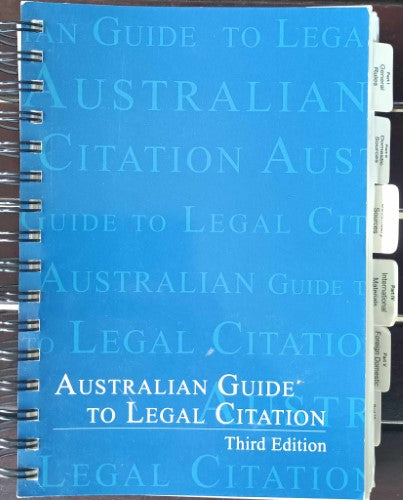 Australian Guide To Legal Citation