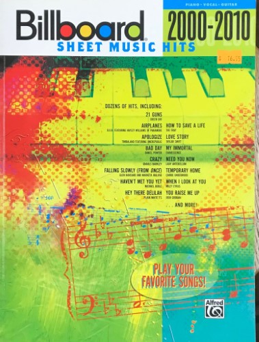 Music Tablature Book - Billboard Sheet Music Hits 2000-2010