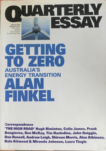 Alan Finkel - Quarterly Essay : Getting To Zero
