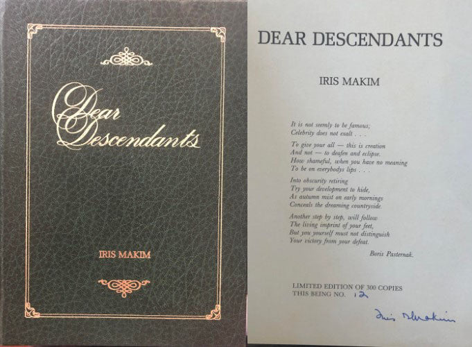 Iris Makim - Dear Descendants (Hardcover)