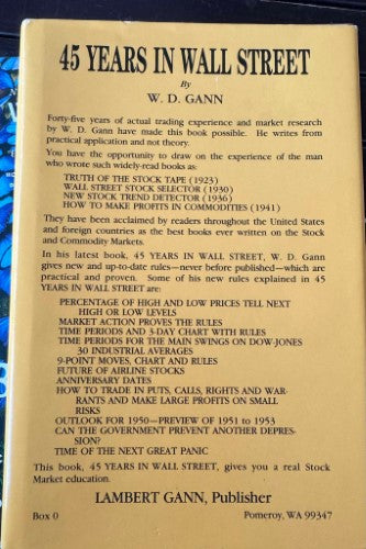 W.D Gann - 45 Years On Wall Street (Hardcover)