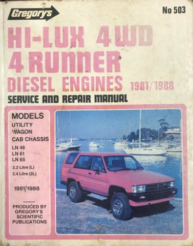 Gregory's Service & Repair Manual - #503 Toyota Hilux 4WD 4Runner Diesel Engines (1981-88) (Hardcover)