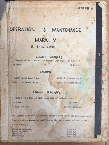 Jaguar Mark V - Operation & Maintenance Manual (Hardcover)