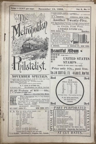 The Metropolitan Philatelist (Vol X) #11 (1899)