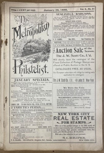 The Metropolitan Philatelist (Vol X) #21 (1899)
