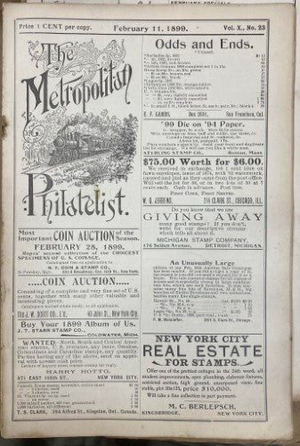 The Metropolitan Philatelist (Vol X) #23 (1899)