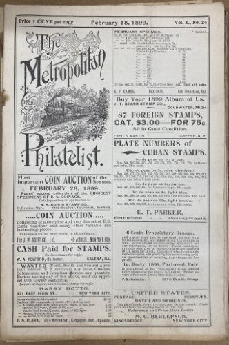 The Metropolitan Philatelist (Vol X) #24 (1899)