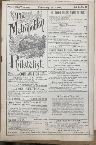 The Metropolitan Philatelist (Vol X) #25 (1899)