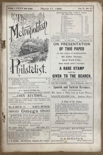 The Metropolitan Philatelist (Vol X) #27 (1899)