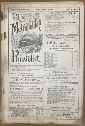 The Metropolitan Philatelist (Vol X) #28 (1899)