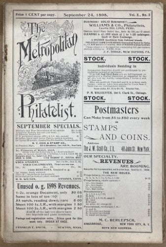 The Metropolitan Philatelist (Vol X) #3 (1899)