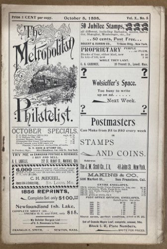 The Metropolitan Philatelist (Vol X) #5 (1899)