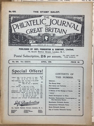 The Philatelic Journal Of Great Britain #424