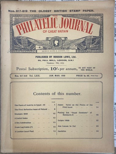 The Philatelic Journal Of Great Britain #817