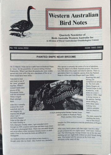 Western Australian Bird Notes #102 (June 2002)