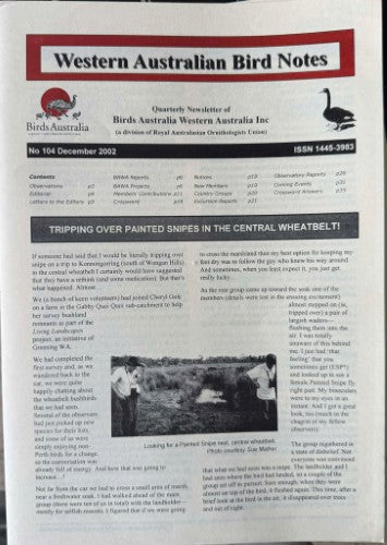 Western Australian Bird Notes #104 (Dec 2002)