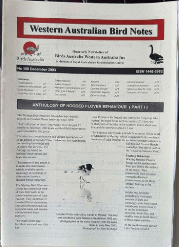 Western Australian Bird Notes #108 (Dec 2003)