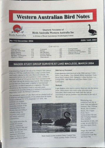 Western Australian Bird Notes #112 (Dec 2004)