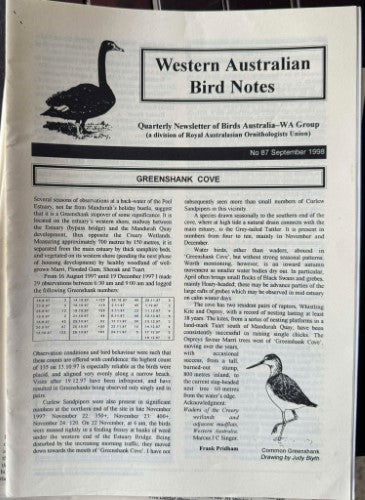 Western Australian Bird Notes #87 (Sept 1998)