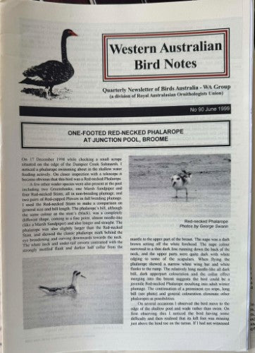 Western Australian Bird Notes #90 (June 1999)