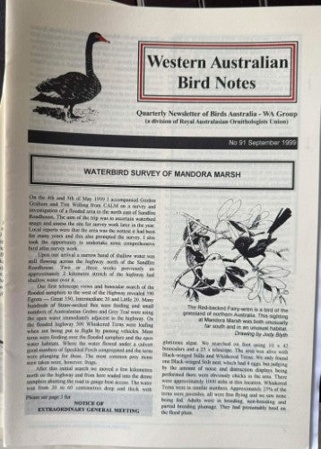 Western Australian Bird Notes #91 (Sept 1999)