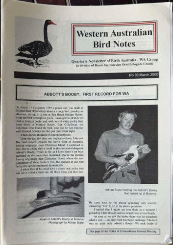 Western Australian Bird Notes #93 (Mar 2000)