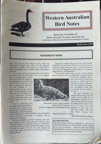Western Australian Bird Notes #94 (June 2000)
