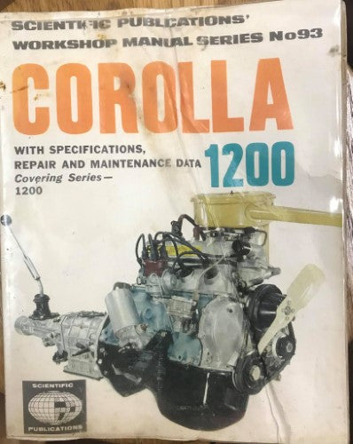 Scientific Publications DIY Workshop Manual - Toyota Corolla 1200 Series 3K, 3K-D, 3K-B