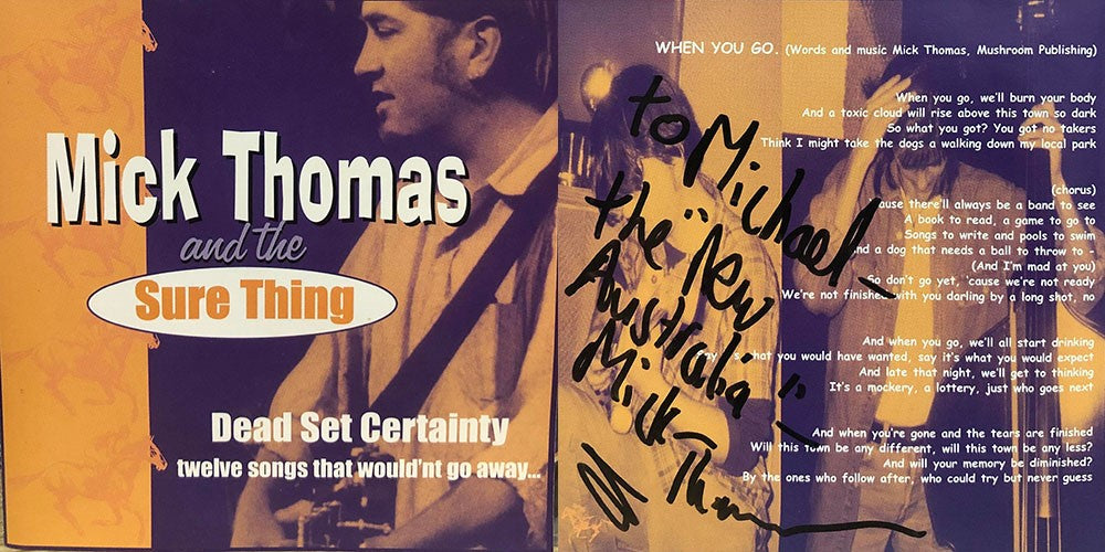 Mick Thomas and the Sure Thing - Dead Set Certainty (CD)