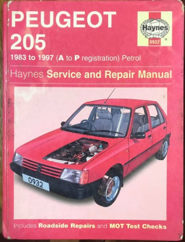 Haynes Service & Repair Manual - Peugeot 205 (1983-1997) (Hardcover)